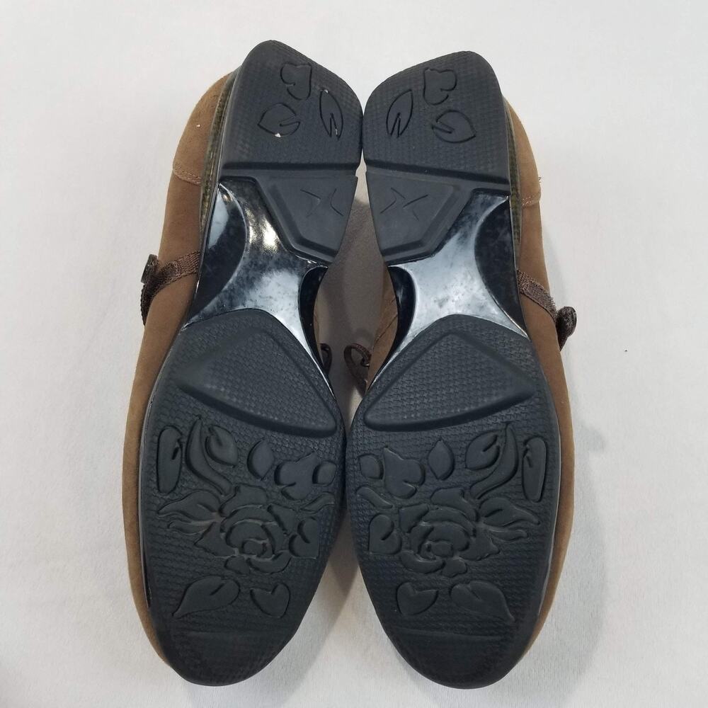Aetrex Mary Jane Shoes Womens Size 9.5 Brown Suede Leather Flats Strap EE31W - Picture 7 of 11